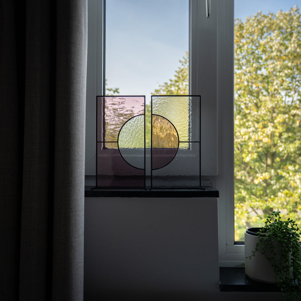 Still Light Duo Japandi Glass Object – Rose & Clear