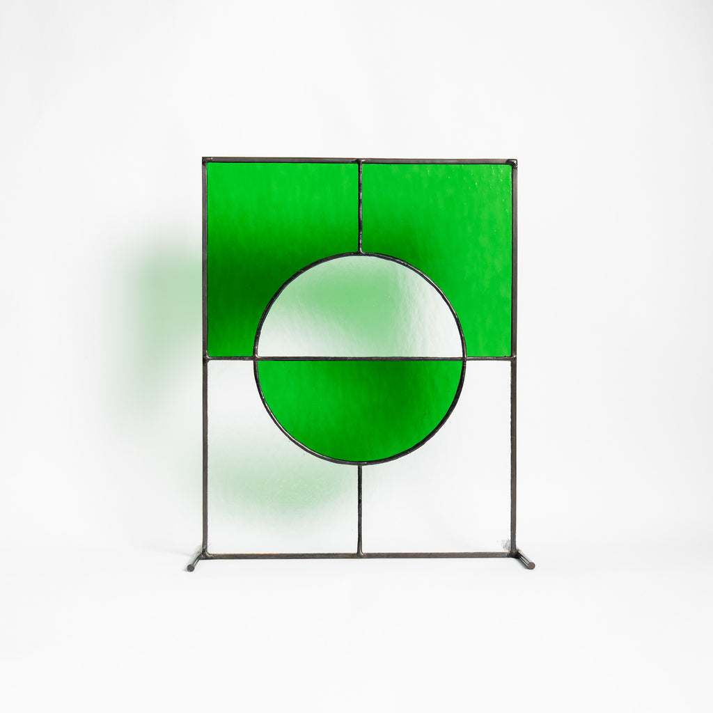 Still Light Japandi Glass Object – Green & Clear