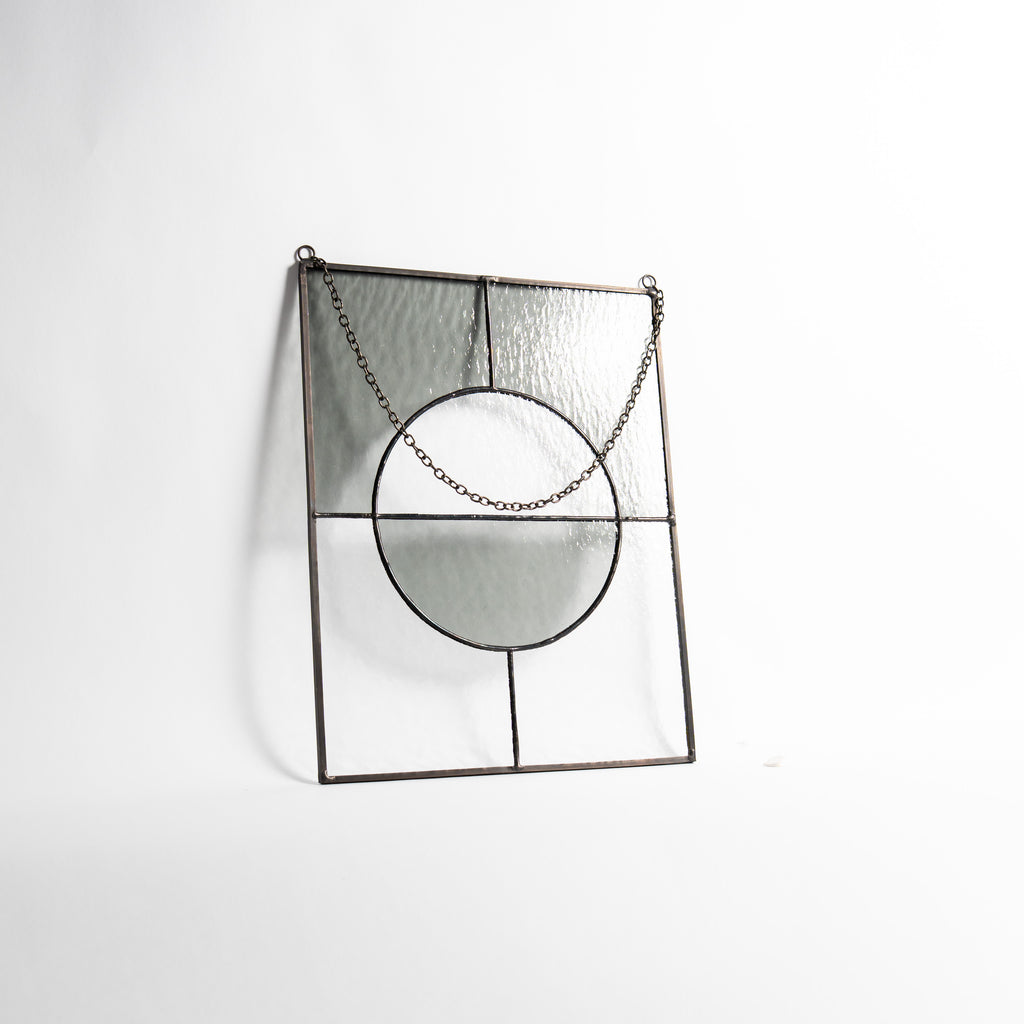 Still Light Japandi Hanging Glass Object - Gray & Clear