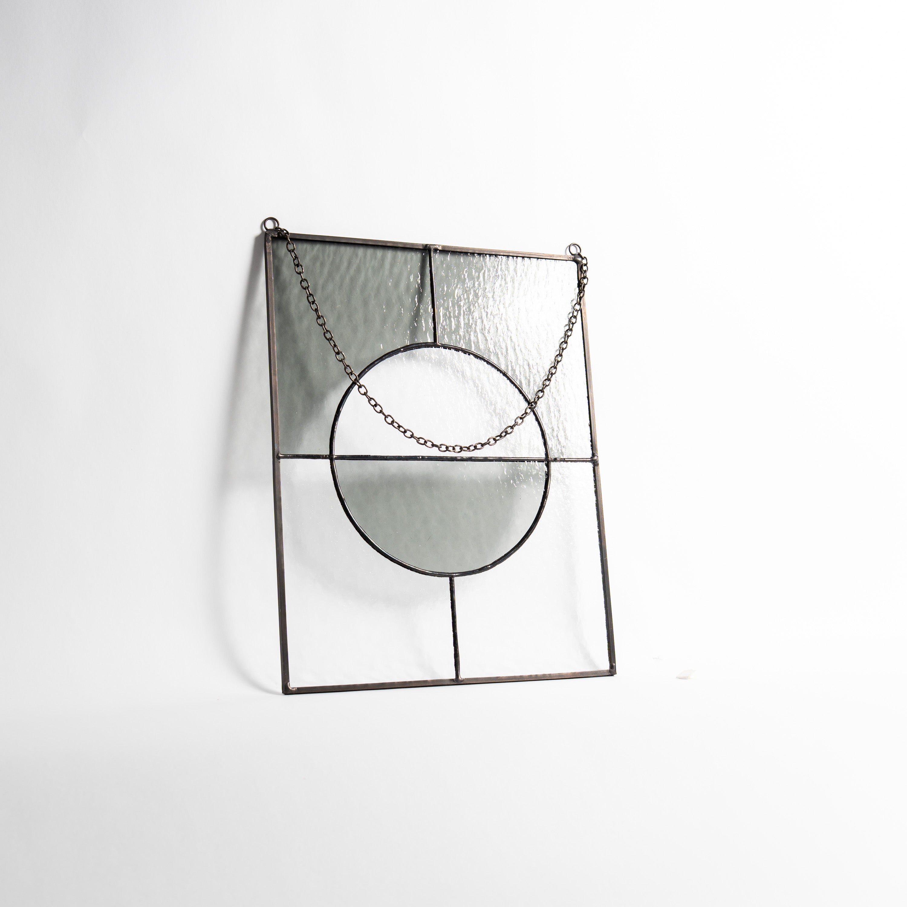 Still Light Japandi Hanging Glass Object - Gray & Clear