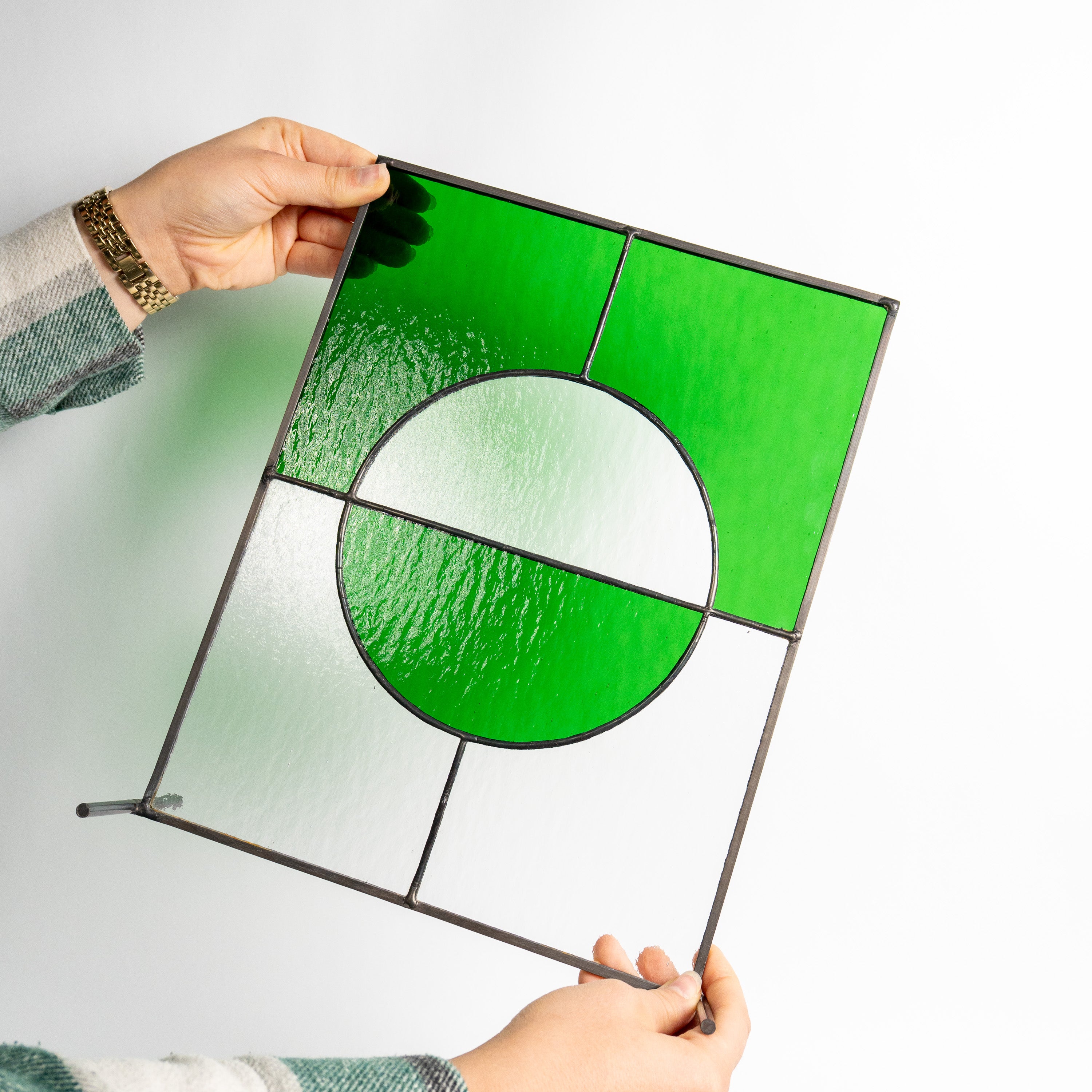 Still Light Japandi Glass Object – Green & Clear