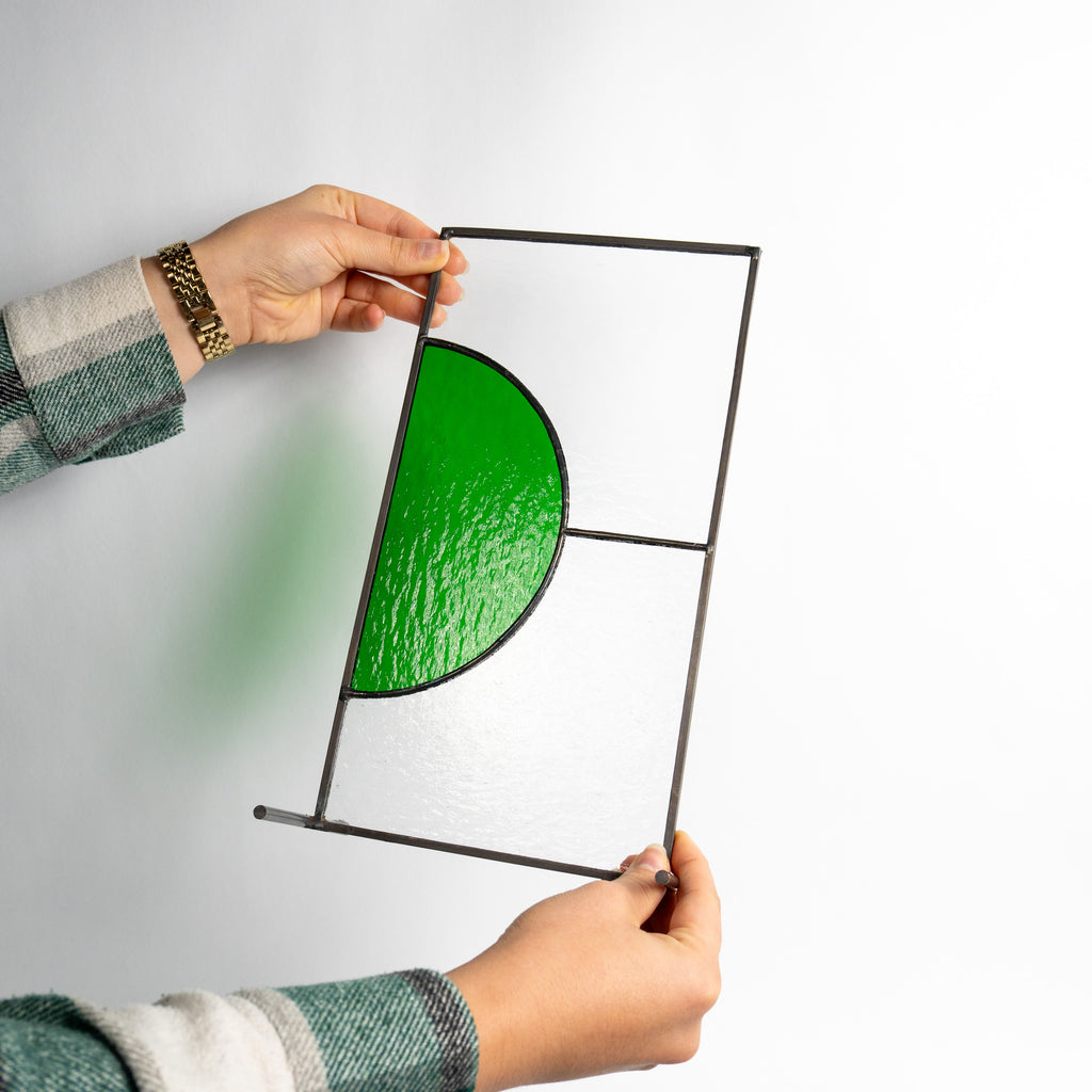 Still Light Duo Japandi Glass Object – Green & Clear