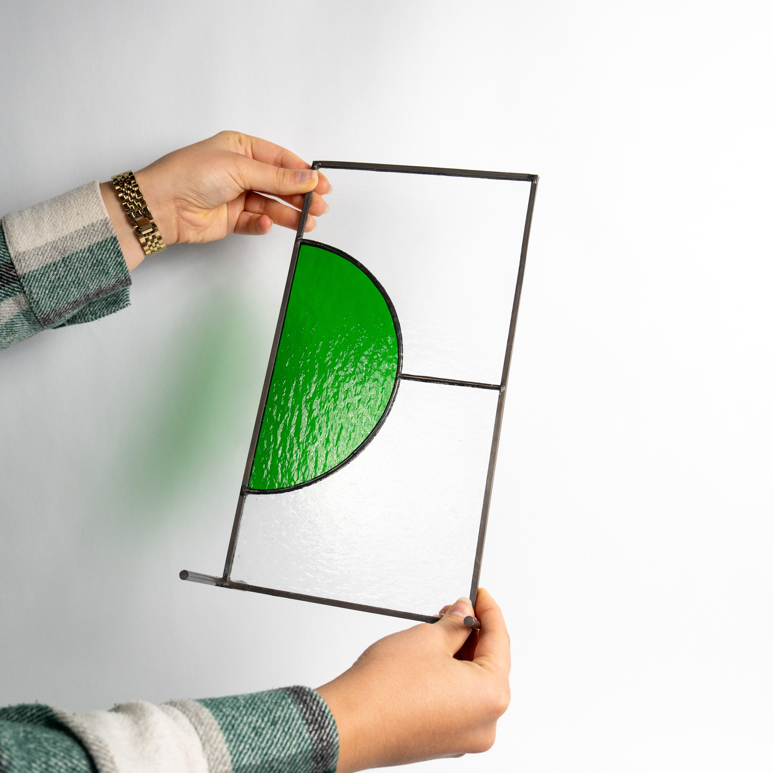 Still Light Duo Japandi Glass Object – Green & Clear