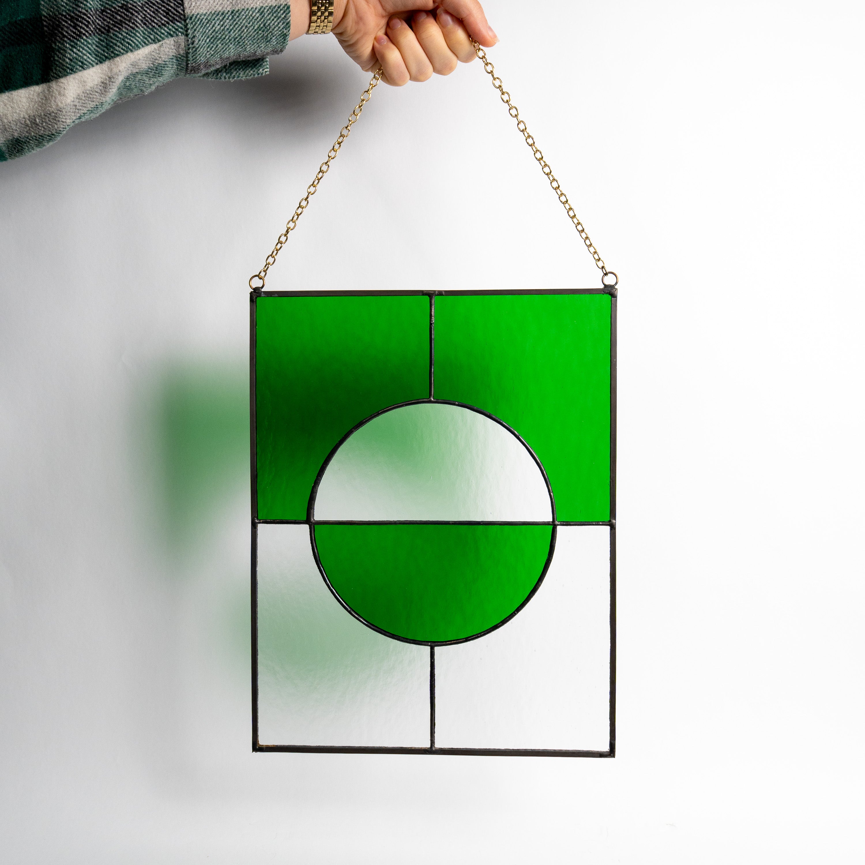 Still Light Japandi Hanging Glass Object - Green & Clear