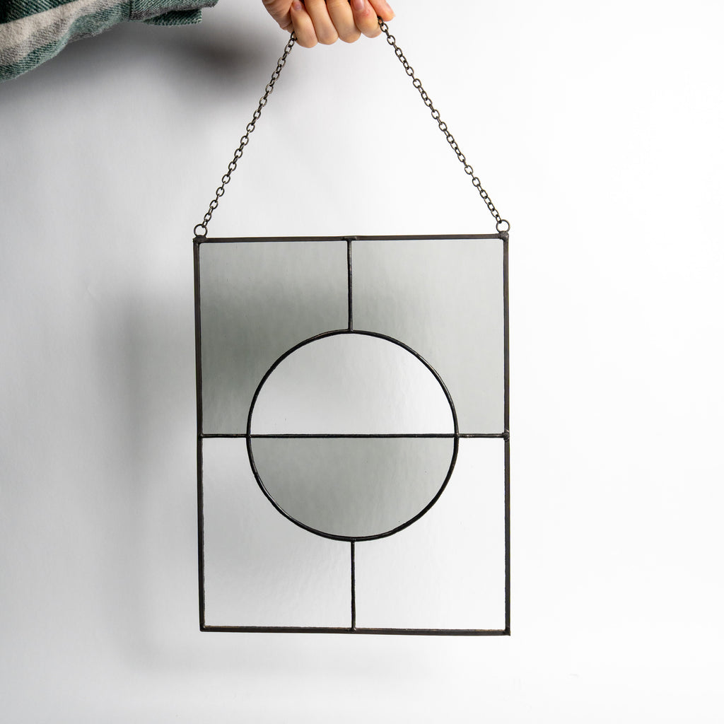 Still Light Japandi Hanging Glass Object - Gray & Clear