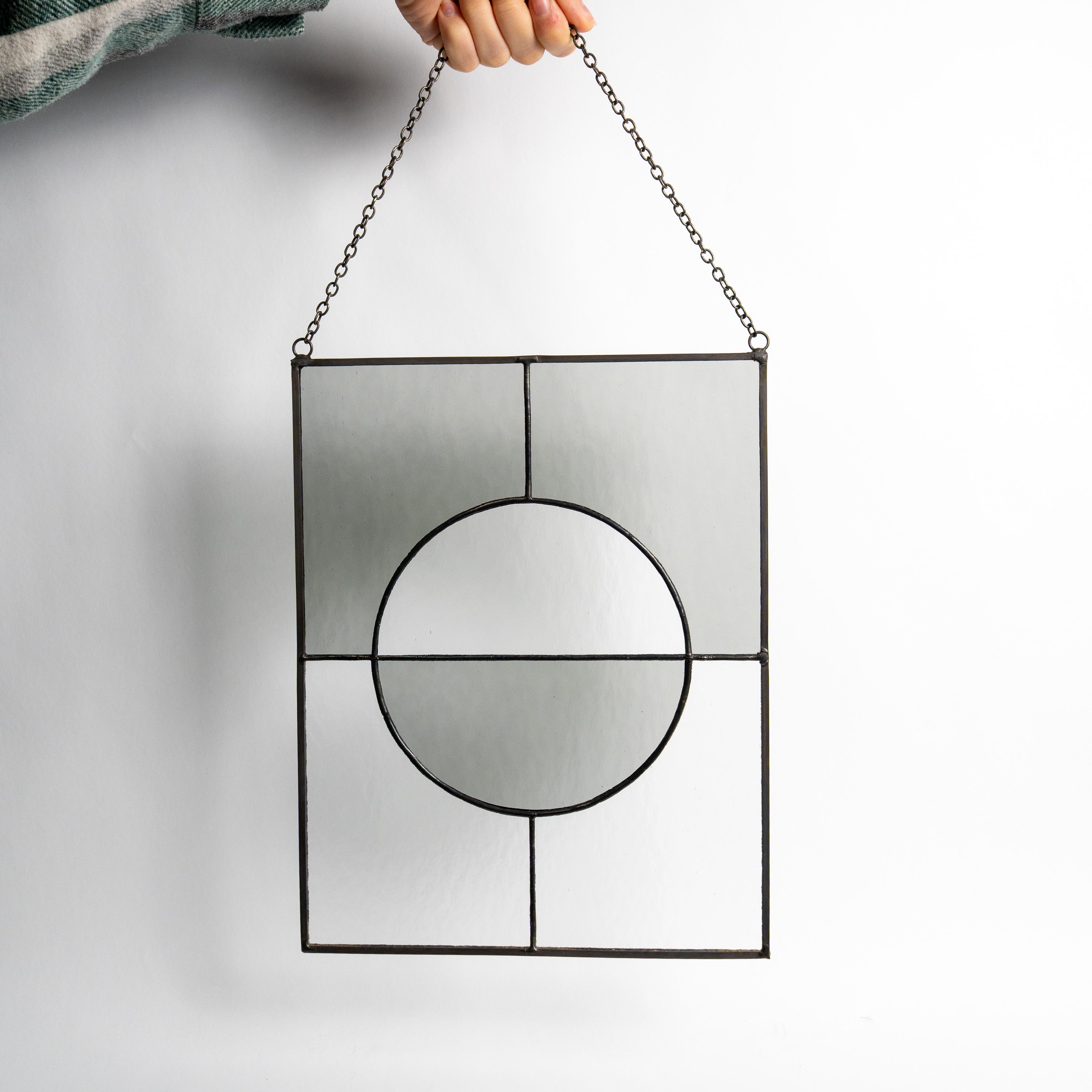 Still Light Japandi Hanging Glass Object - Gray & Clear