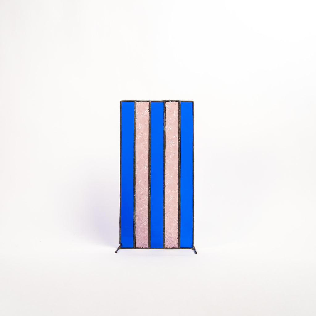 Retro Stripe Japandi Stained Glass Suncatcher – Tiffany Handmade Design