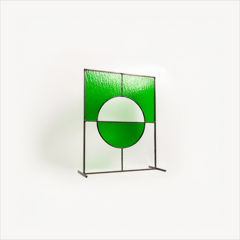 Still Light Japandi Glass Object – Green & Clear