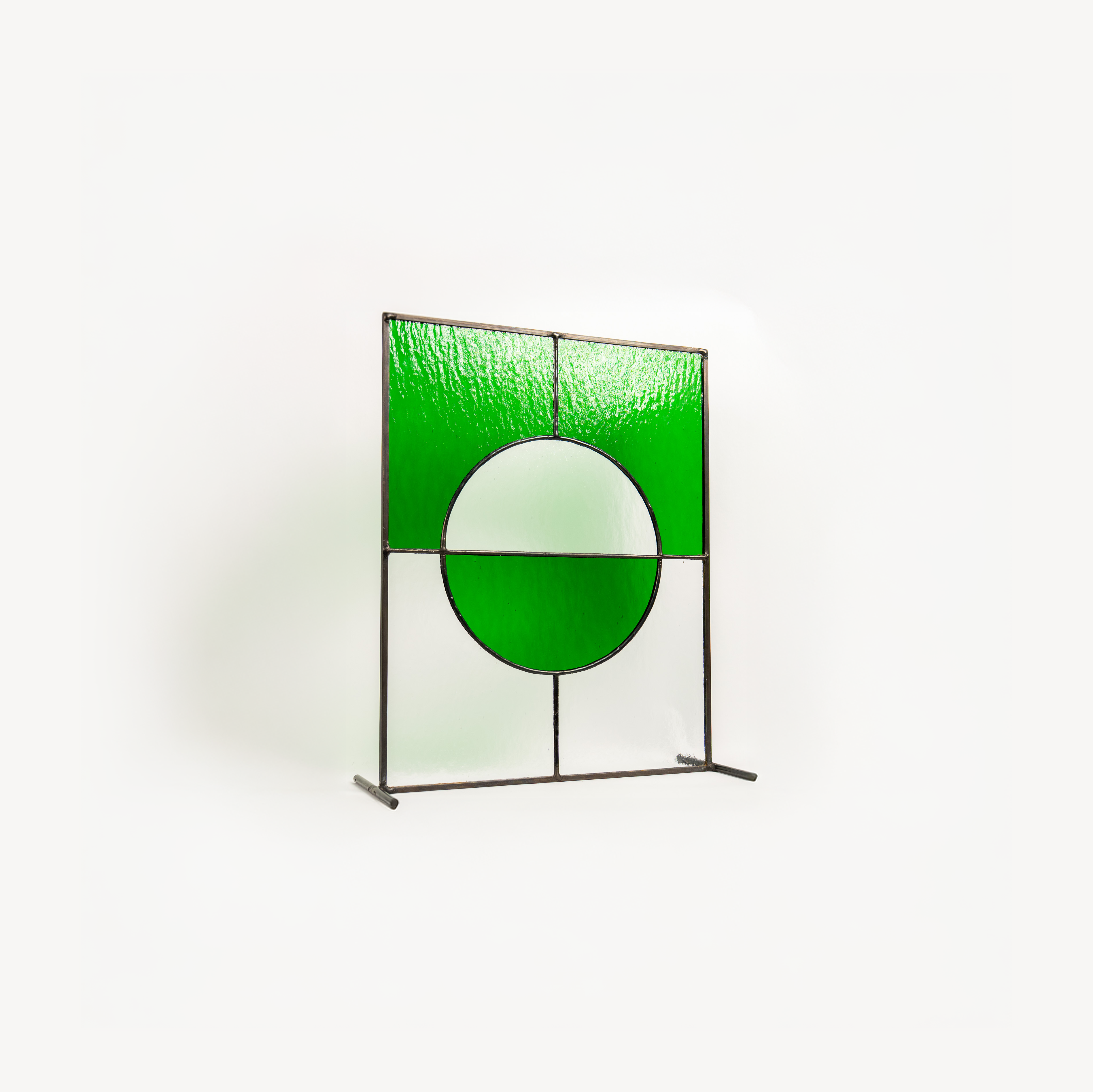 Still Light Japandi Glass Object – Green & Clear
